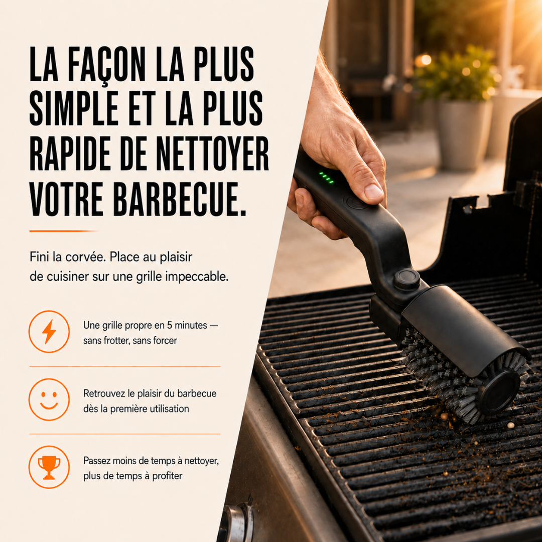 Brosse Électrique pour barbecue Kaskad™ – Nettoyage Rapide et Sans Effort