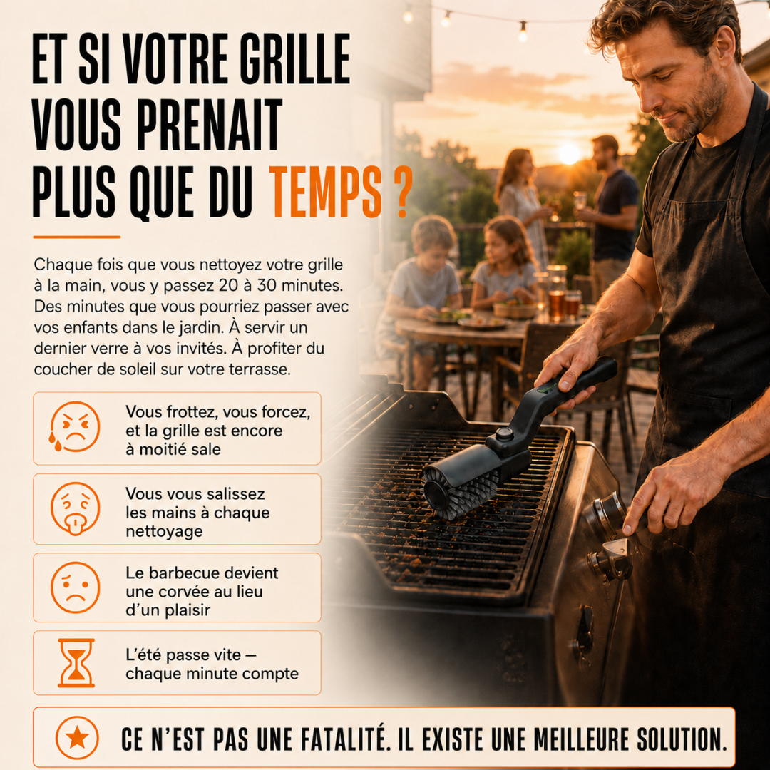 Brosse Électrique pour barbecue Kaskad™ – Nettoyage Rapide et Sans Effort