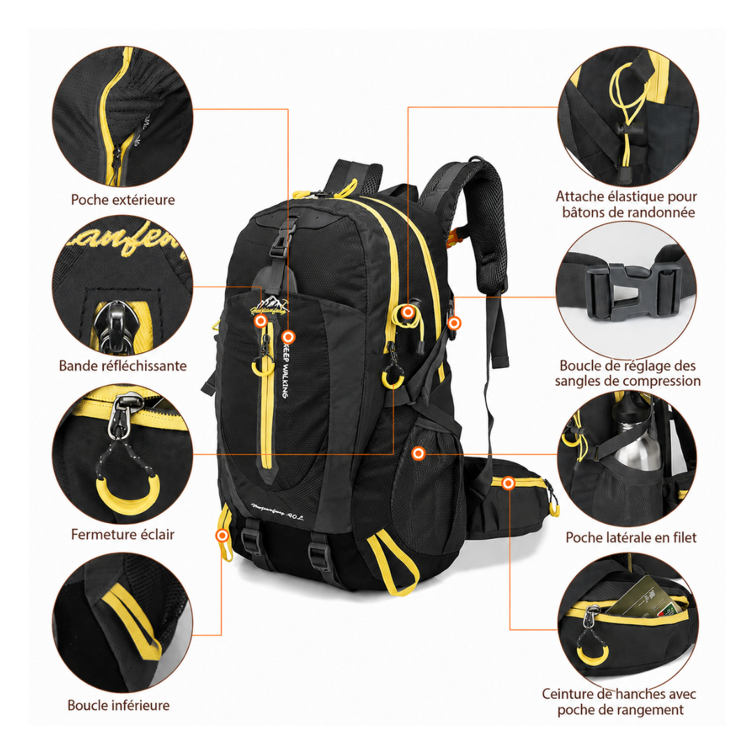 Traversée™ — Sac à dos de randonnée 40 L léger, respirant et résistant